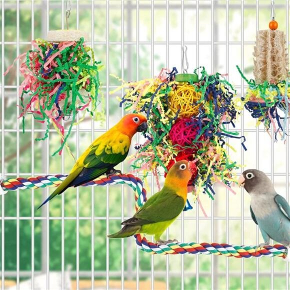 Bird Toys Bird Shredding Foraging Toys Parakeet Toy Chewing Hanging Toy - Picture 2 of 7